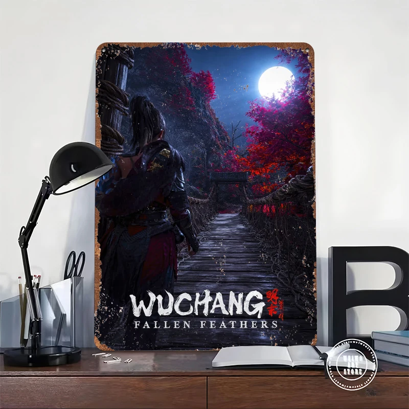 Wuchang Fallen Feathers Game Art Printed Poster Customized Wall Art Retro Vintage Metal Tin Signs for Gamer Decoration Gaming