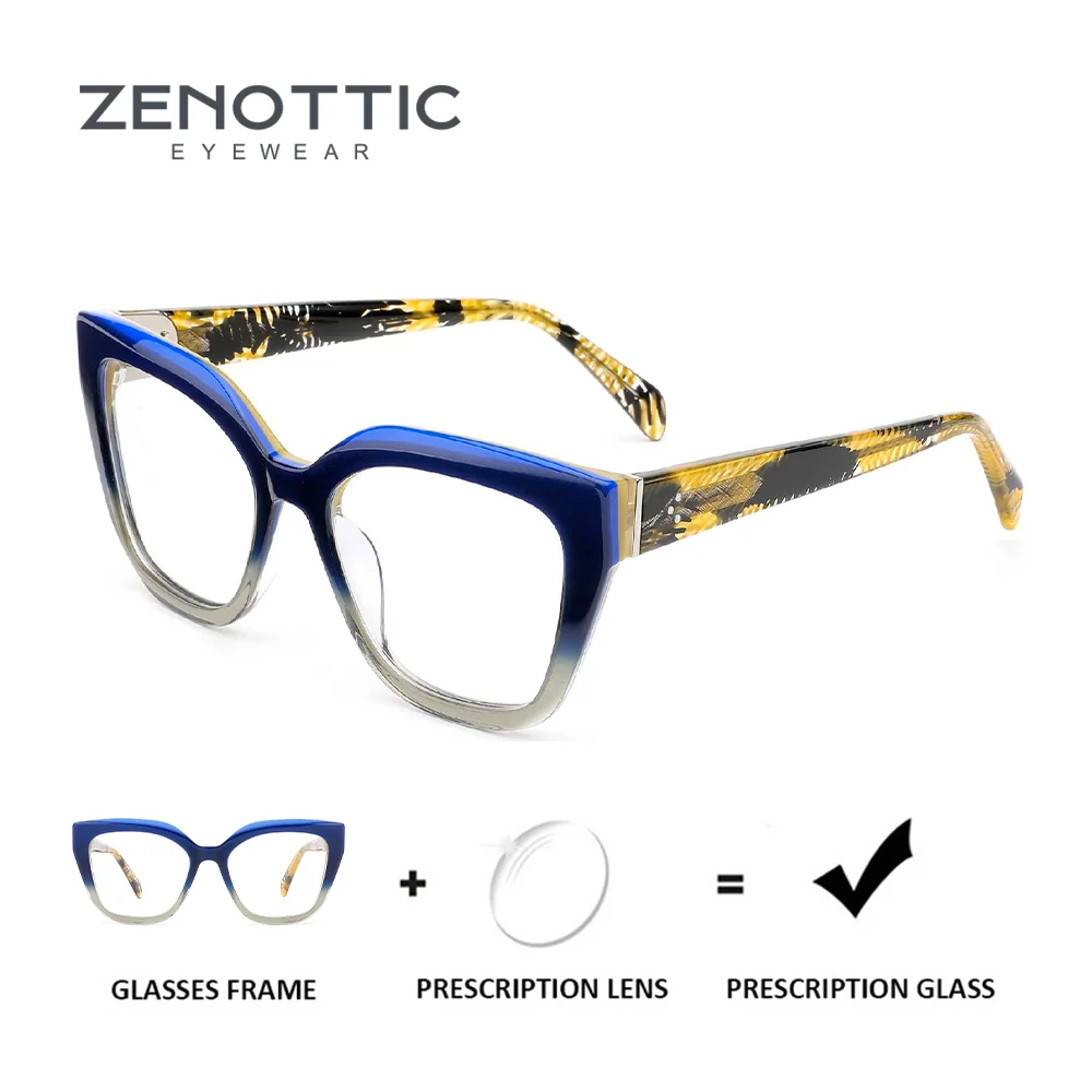 

ZENOTTIC стильные ацетатные очки по рецепту для женщин, фотохромные оптические очки с бабочками, прогрессивные очки