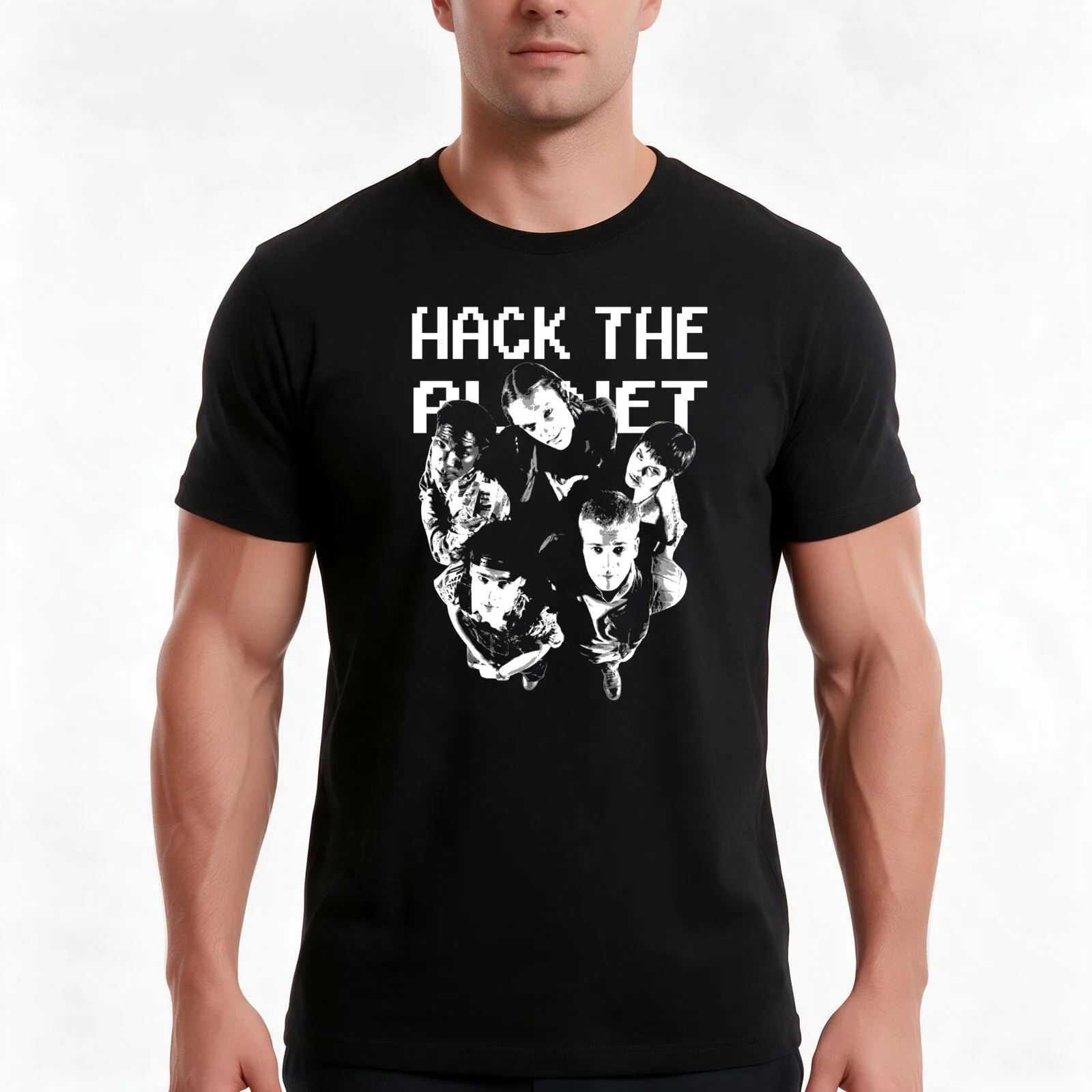 Hack the Planet T-Shirt Summer Casual Cotton Tee Oversized Streetwear Tops Vintage Graphic Print Loose Fit Short Sleeve