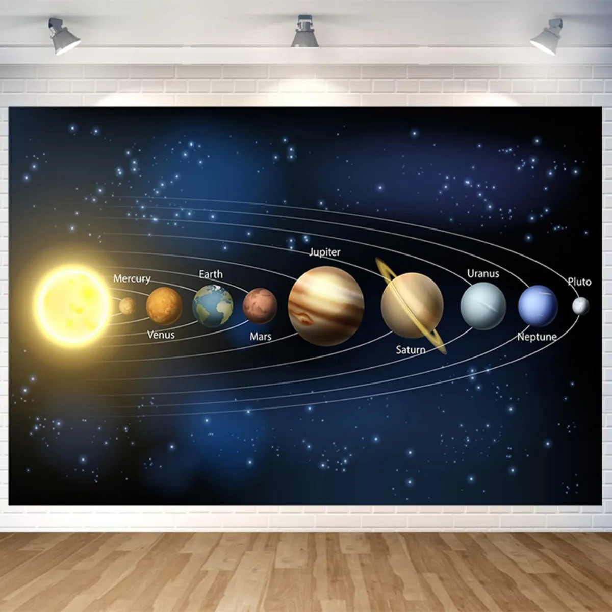 1 piece of solar system background fabric - background for planet photos - space theme backgroundXY