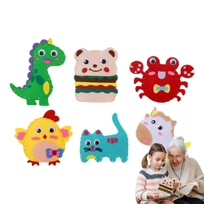 Kid Sewing Toy Cartoon Sewing Craft Kits Educational Toys For Boys And Girls Aged 3 Art And Craft Stuffed Animals Making Set