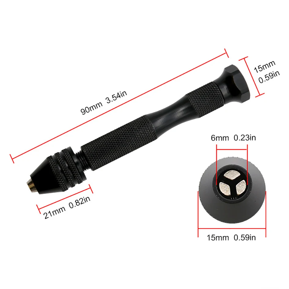 Mini Hand Drill 0.5-3.0mm Twist Drill Bit Hand Boring Gimlet Woodworking Drilling DIY Resin Polymer Clay Plastic Jewelry Making
