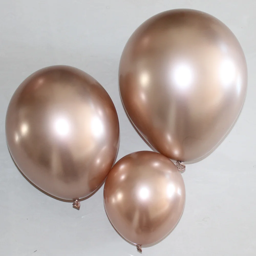 5/10/12/18Inch Champagne Gold Rose Gold Chrome Balloons Chrome Metal Globos Birthday Party Wedding Decorations Baby Shower