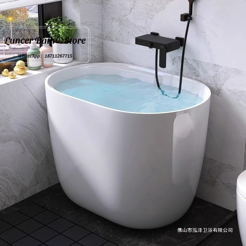 Bathtub household small apartment acrylic sitting independent integrated movable