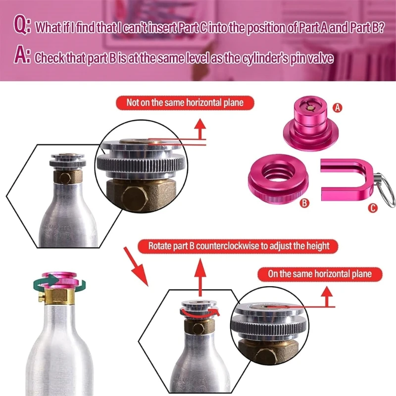 CO2 소다 용 CO2 퀵 어댑터 스파클링 온수기 소다 스트림 어댑터 실린더 사다리꼴 나사 TR21-4 Dropshipping