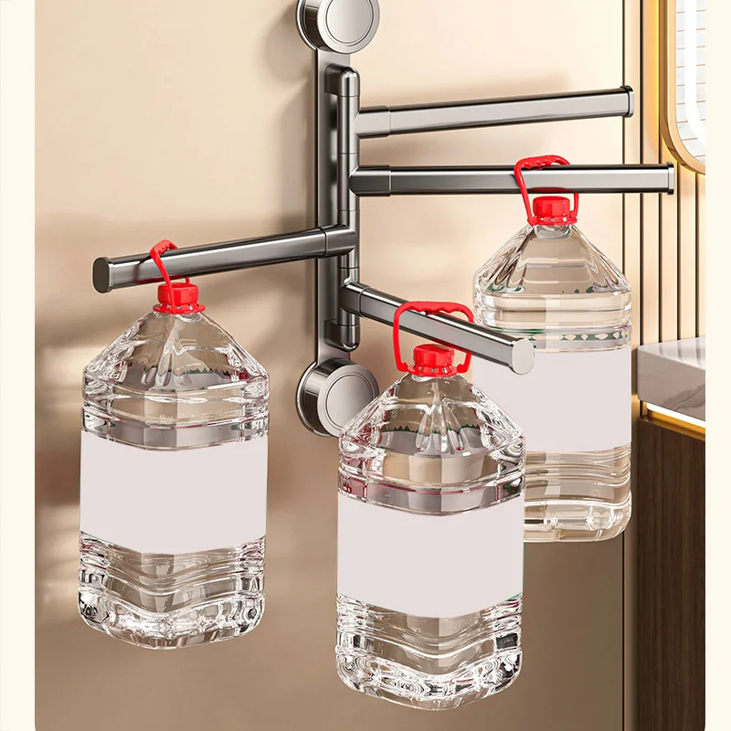 لا حاجة للحفر شفط كأس رف منشفة دوار لكمة الحرة الحمام متعدد بار للطي منشفة استحمام رف 180 درجة دوران