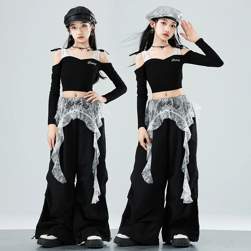

Kpop Jazz Clothes Girls Modern Dance Costume Crop Tops Pants Hip Hop Performance Clothing Y2K Outfits Kids Stage Wear BL15568