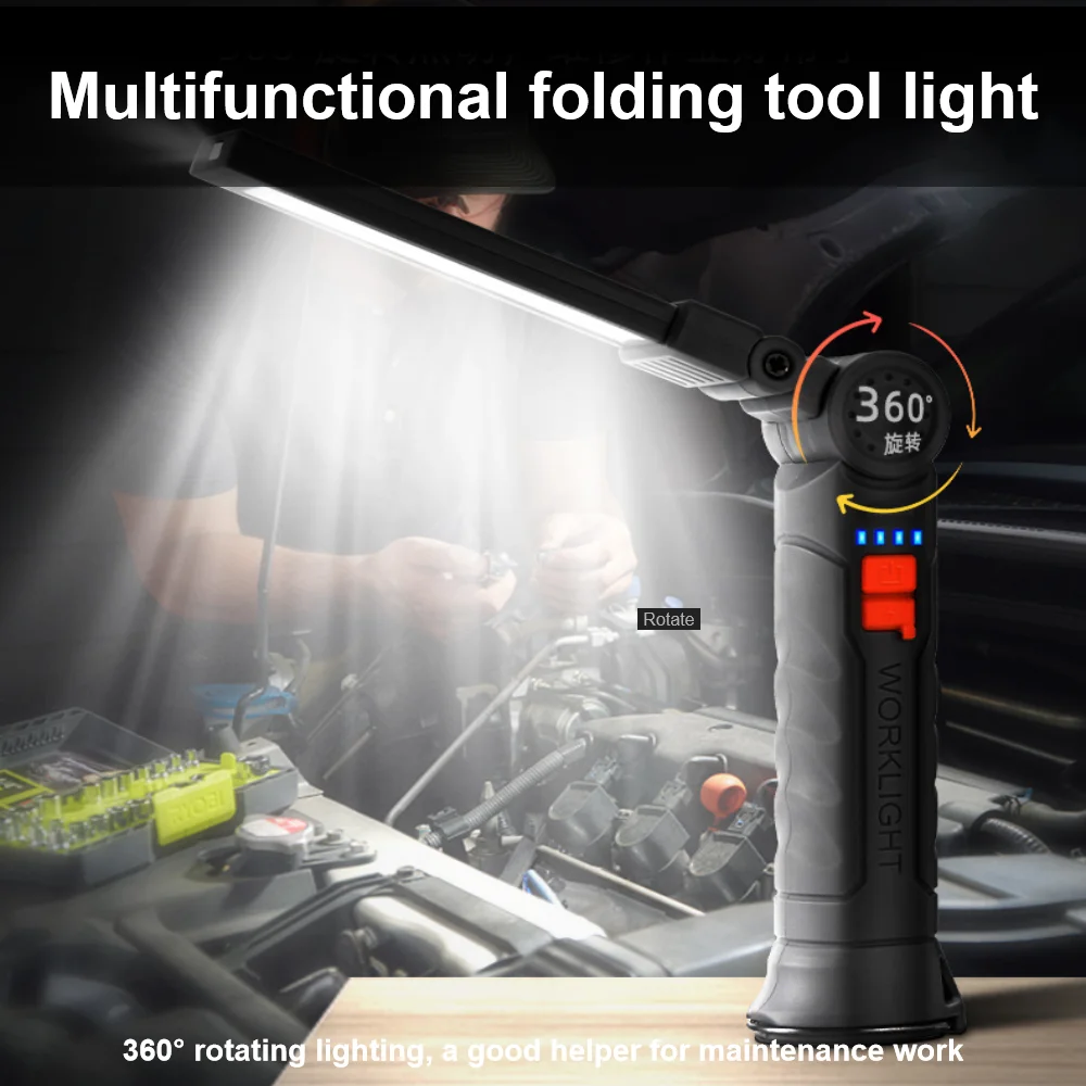 LED Headlamp Rechargeable Hands-Free Adjustable Focus Light for Camping Hiking Reading with Battery Included