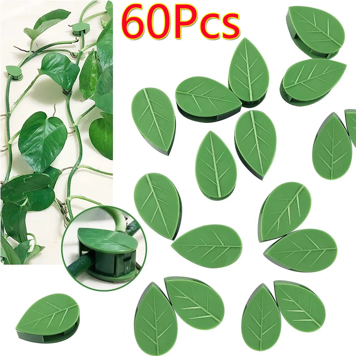 

60Pcs Self-Adhesive Hooks for Plant Vine Climbing Wall Fixture Clips Sticker Plants Vine Traction Leaf Holder Indoor Outdoor DIY