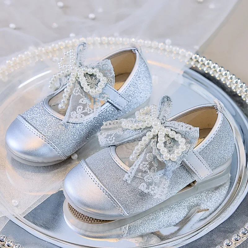 

Children Princess Shoes for Girls 2025 Spring Autumn New Fashion Korean Style Soft Bottom Anti-slippery Versatile Party Shoes