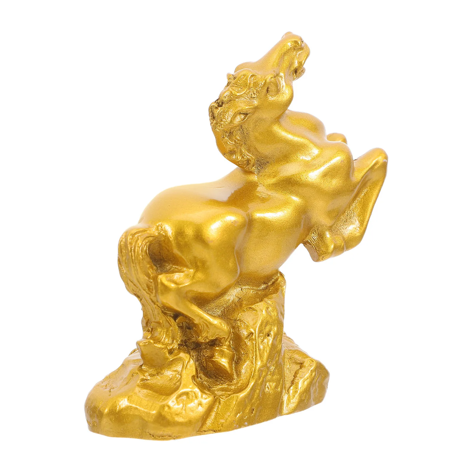 

Feng Shui Horse Sculpture Resin Elegant Galloping Horse Sculpture for Living Room Desktop Office Good Luck Ornament Home Decor