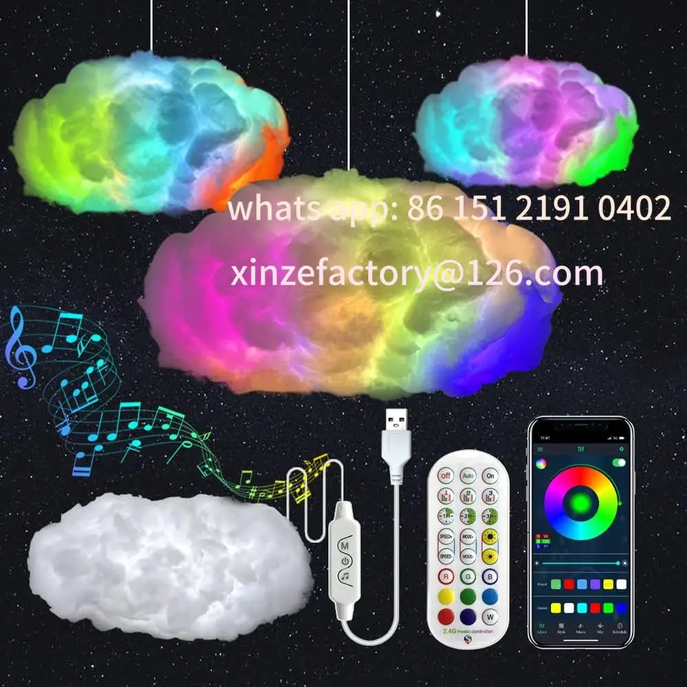 Customizable Thunder Cloud LED Ambient Light Remote and APP Control DIY Color Changing Light lamp for Game Room Part