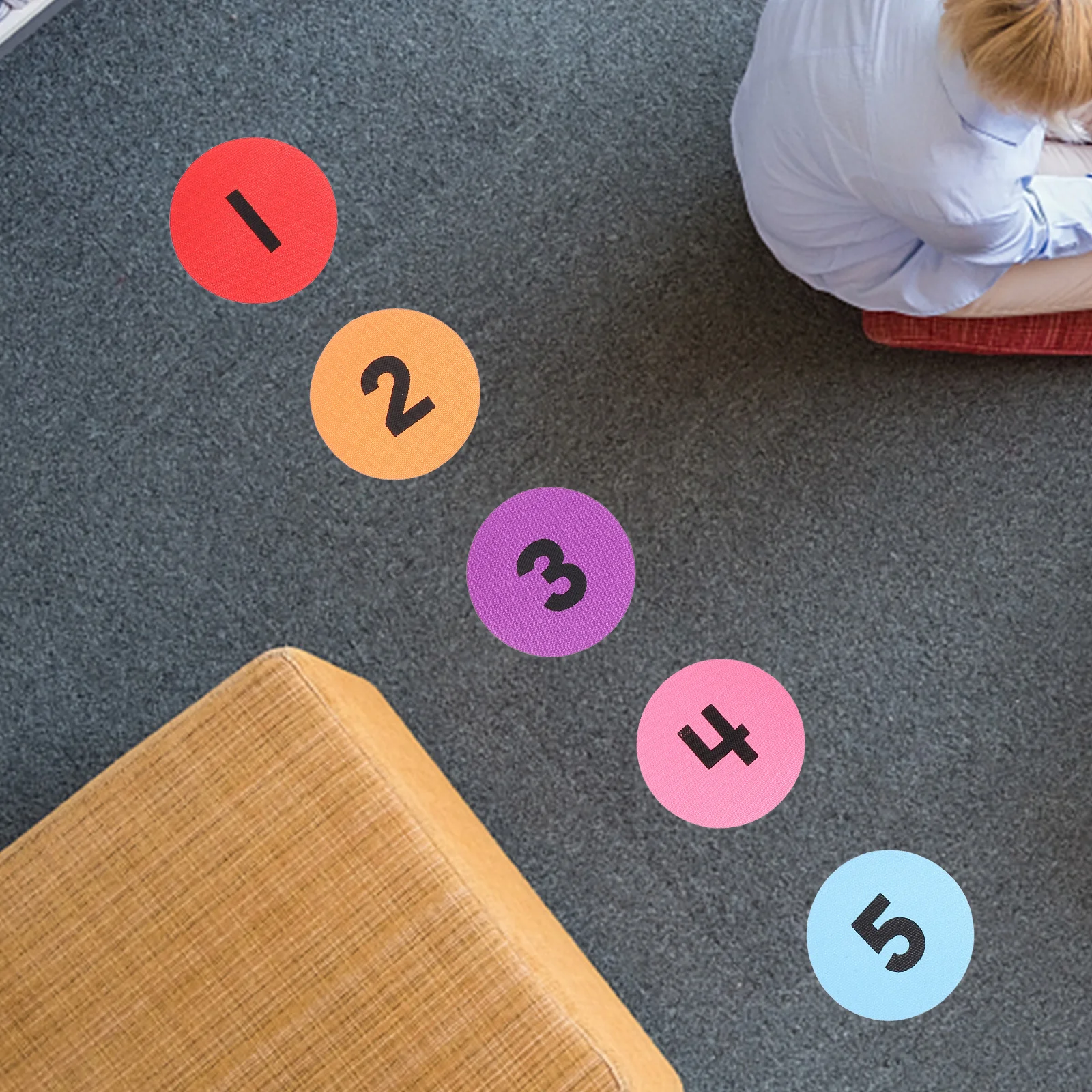 36 шт., детский ковер с номером, коврики, линии пятен для пола в классе, нейлоновый ковер в горошек, принадлежности для учителей начальной школы