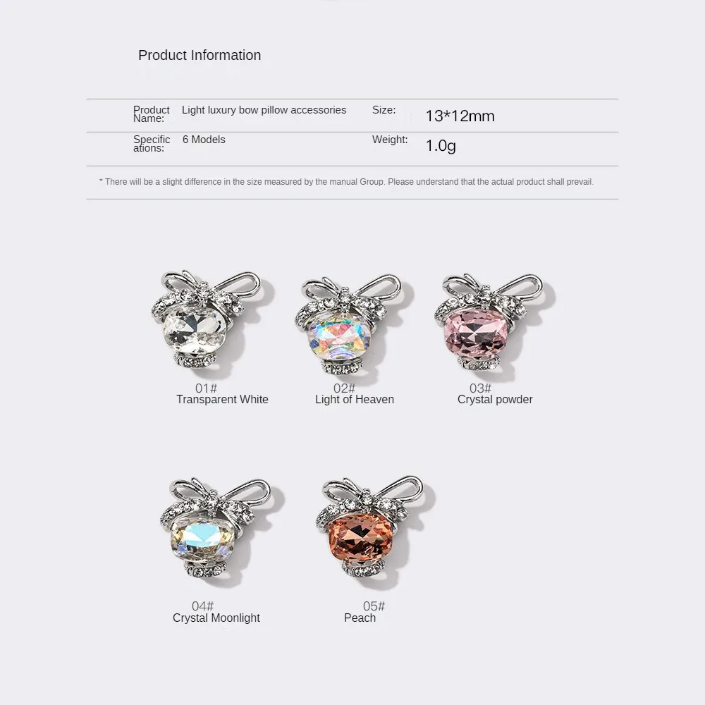 New Manicure Jewelry Accessories Sparkling Silver Nail Jewelry Beauty And Health Bow Pile Di Silver Glamorous Flash Alloy Drill