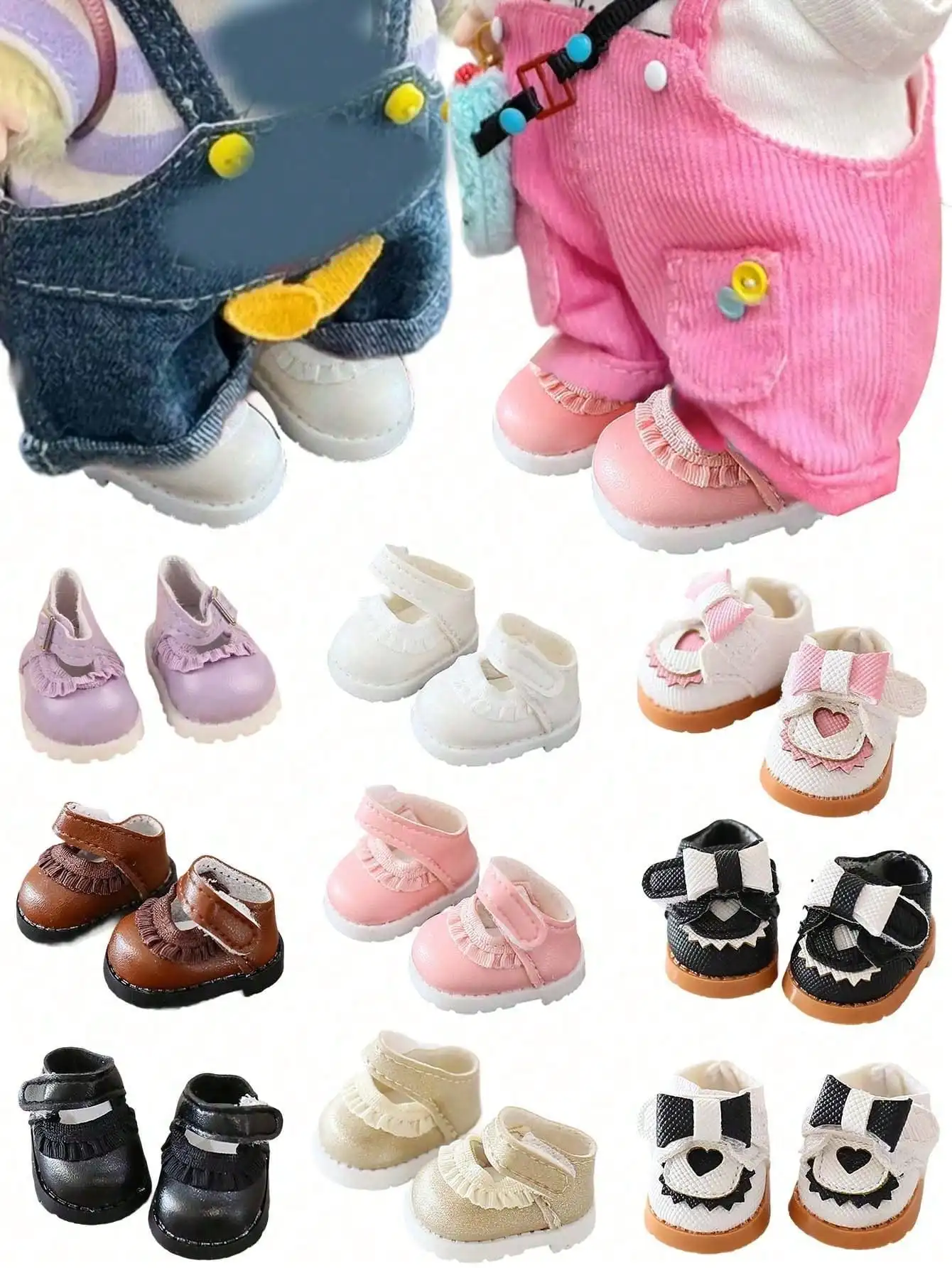 Geeignet für Labubu-Mendschuhzubehör, Schuhsets, kleine Lederschuhe, 3,8 cm, perfekte Wahl für Geburtstagsgeschenke