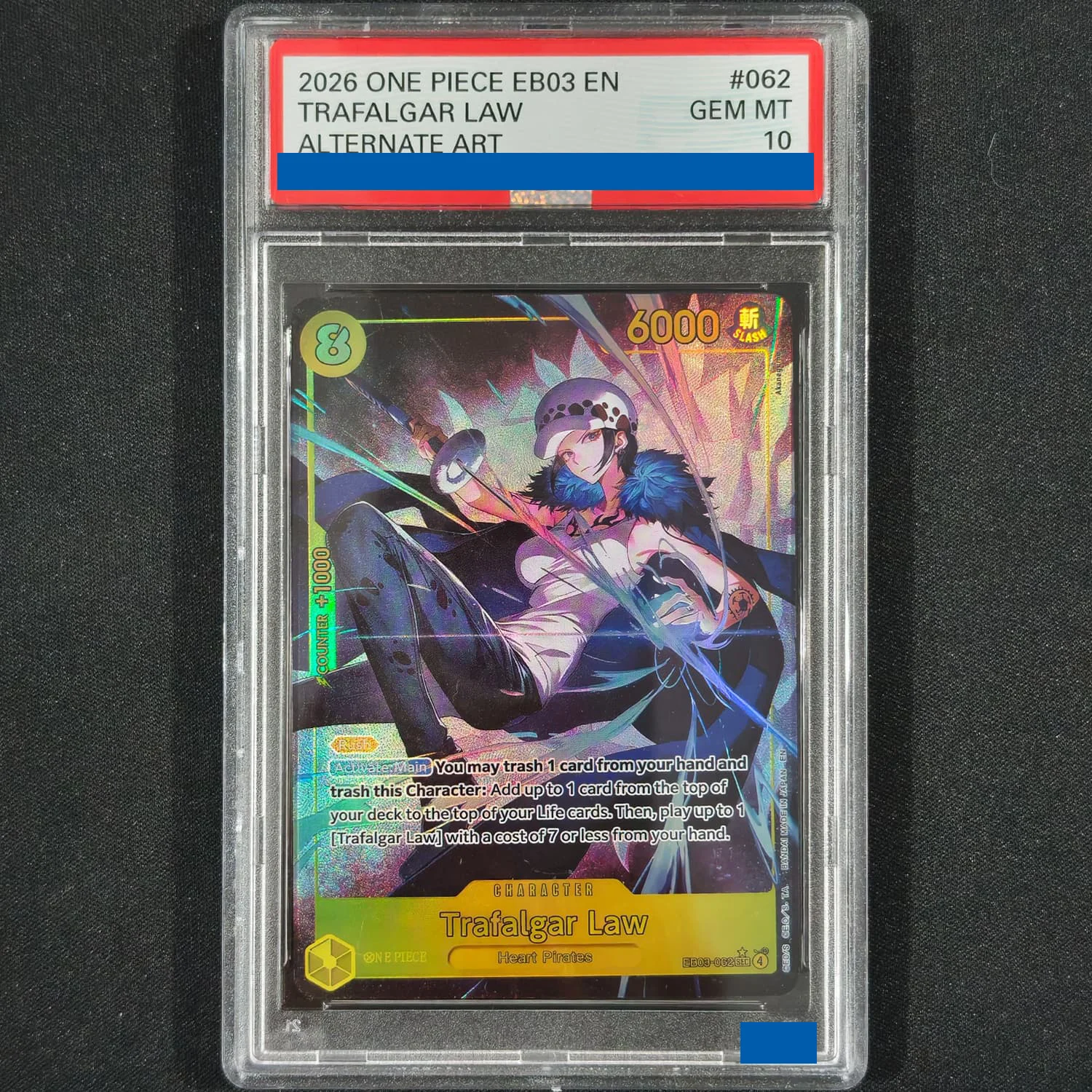 6 Style One Piece English EB03-062 Trafalgar Law Nefertari Vivi SR Boa Hancock Vinsmoke Reiju Grade Gem Mint 10 Collection Card