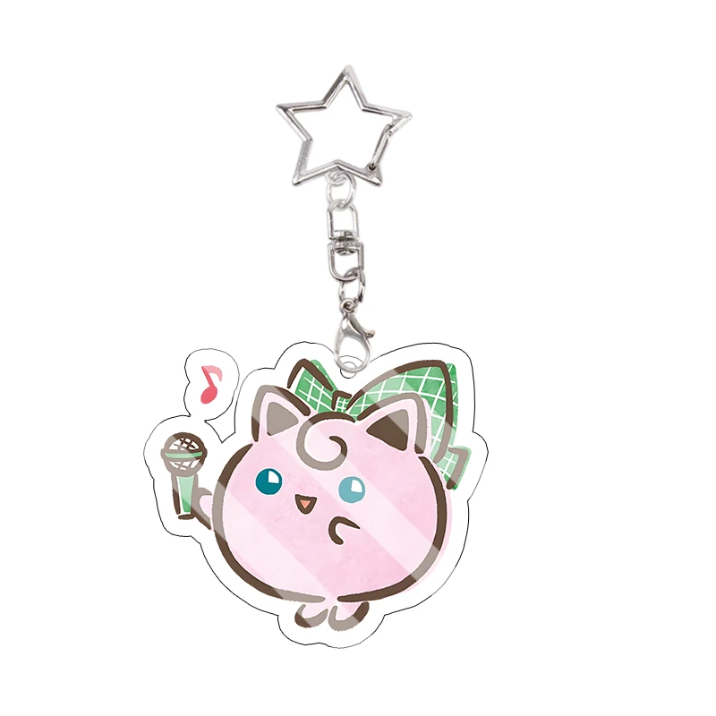 Snorlax Wigglytuff Eevee Acryl-Schlüsselanhänger Kawaii Pachirisu Trendiger Anhänger Taschendekoration Beliebte Modelle Kettenanhänger Geschenk – Detail 26