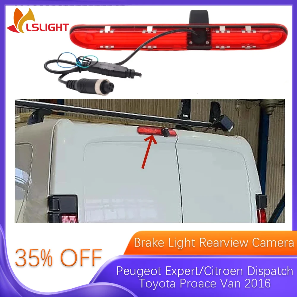 Car Camera For Peugeot Expert Citroen Toyota Proace Van 2016 3RD Brake Light Camera With 7 Inch Rearview Mirror Monitor