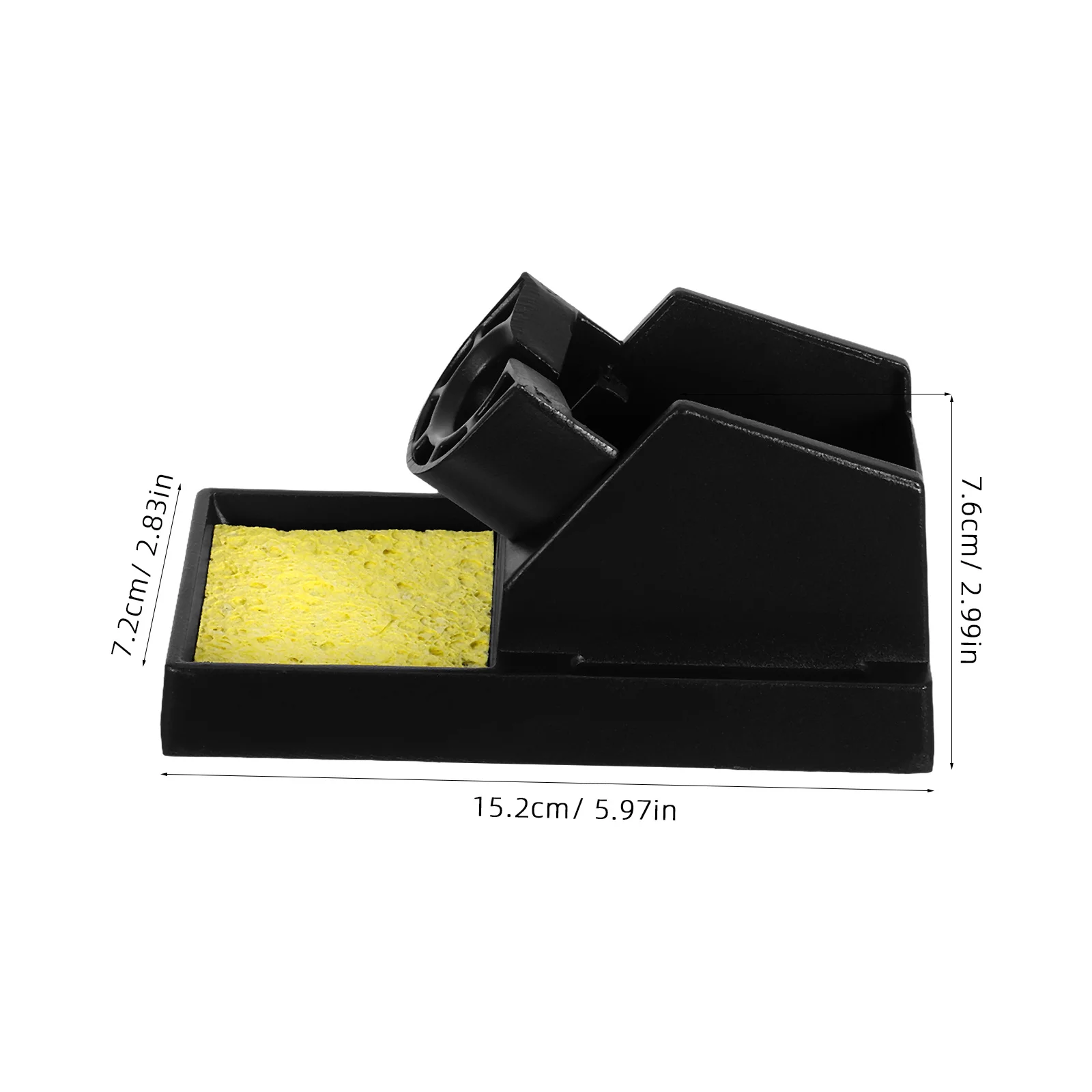 حامل حديد لحام من الألومنيوم لأقلام حرق الخشب وتبديد سريع للحرارة وتصميم مدمج محمول مع إسفنجة تنظيف #5