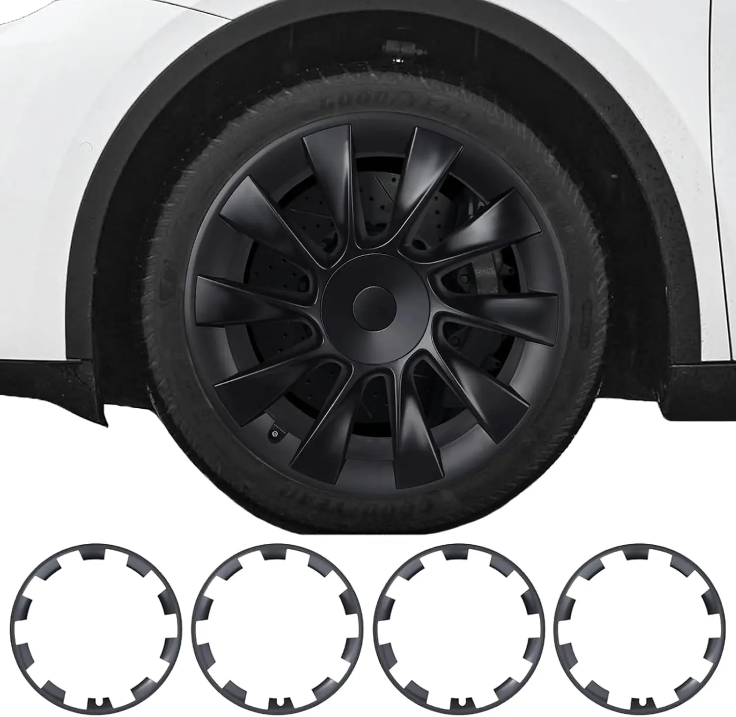 

20 Inch Wheel Rim Protector for Electric SUV, All-in-One Tire Trim Rings Hubcaps Cover 2020-2024 Models