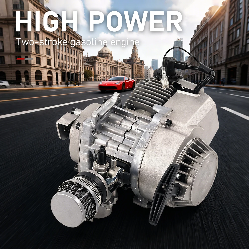 

2-Stroke Gasoline Engine 49CC Mini Motorcycle Engine Pull Start Engine for Mini Roadster Dirt Bike Miniature Motorcycle