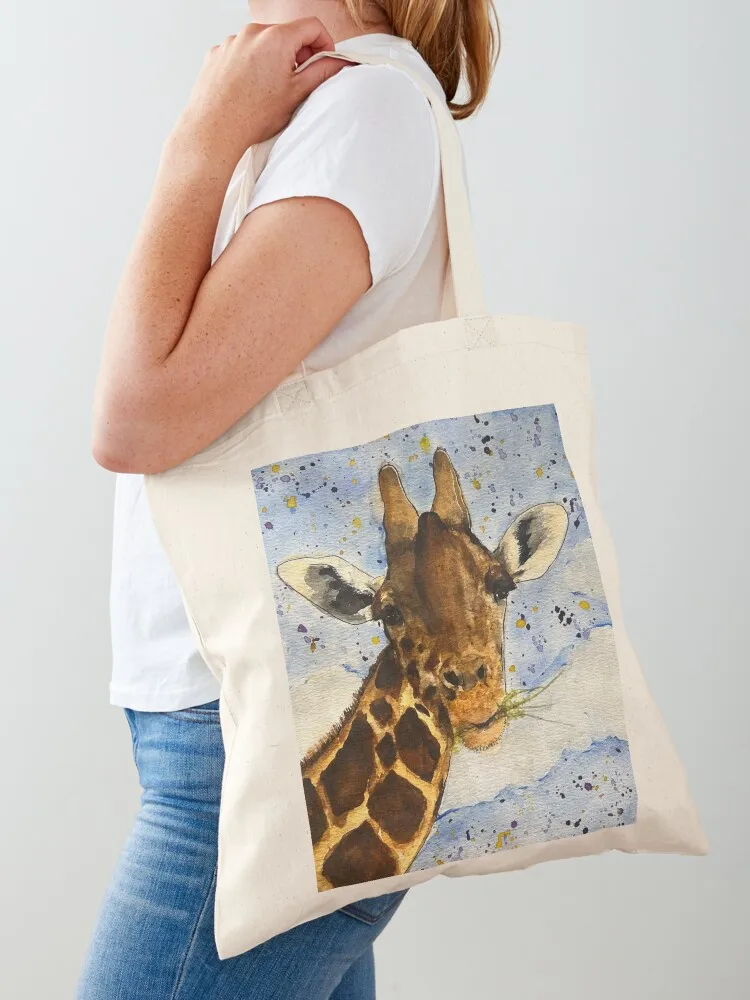 

Giraffe Eating Watercolor Painting Tote Bag tote bags cloth bags handbag hand bags Shopper bag