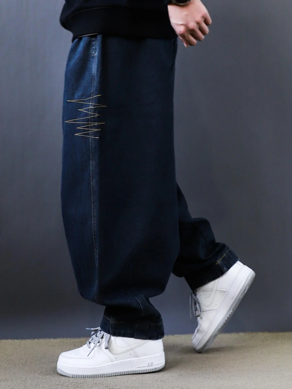 

Retro Japanese Embroidery Loose Fit Slimming Waed Lantern Sle Jeans Youth Casual High Waist Long Pants Harajuku Jeans