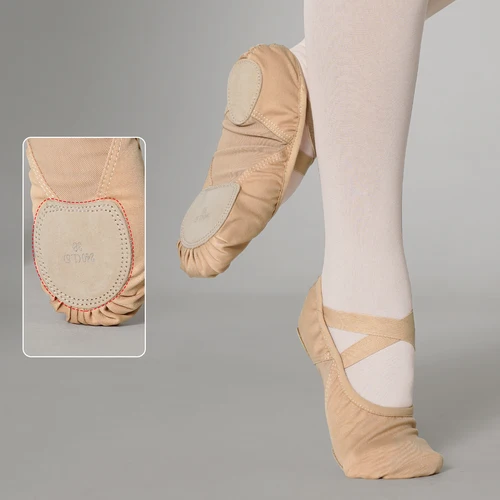 Imagen 1 del producto Zapatos de baile de práctica para niñas Ivoogle, zapatos de Ballet suaves de nube, zapatos de gimnasia de tela elástica, estilo de malla de retales