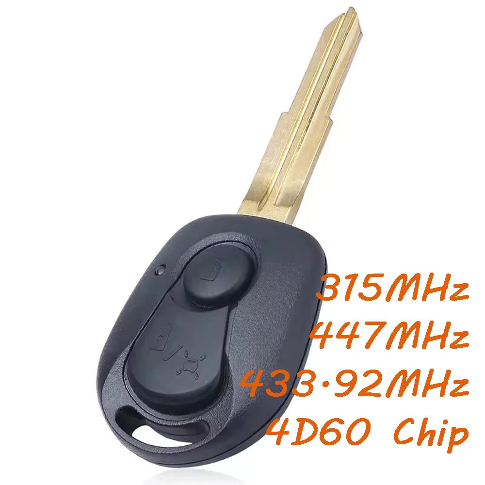 

KEYECU Remote Key Fob for Ssangyong Actyon Kyron Rexton 315MHz 447MHz 433.92MHz 4D60 Chip 2 Buttons