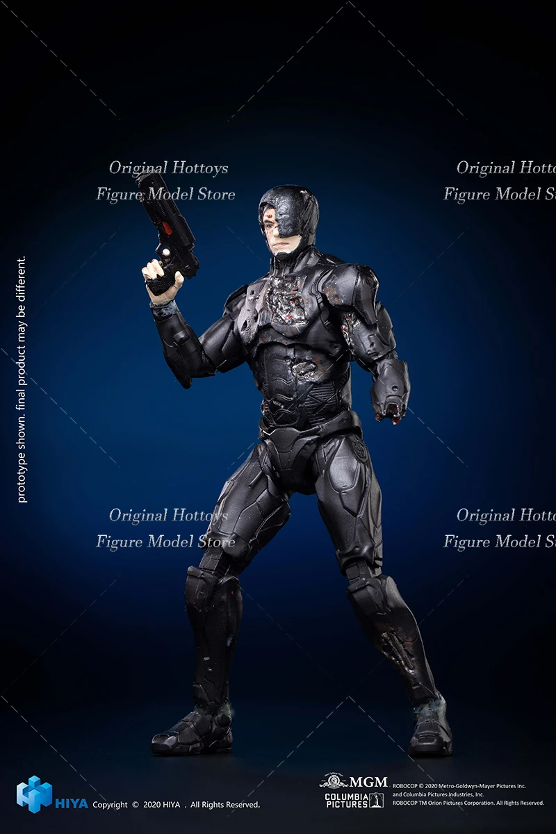 In Stock HIYA 1/18 Scale Men Soldier RoboCop Black Battle Damage Edition Full Set 3.75-inches Action Figure Doll Collection