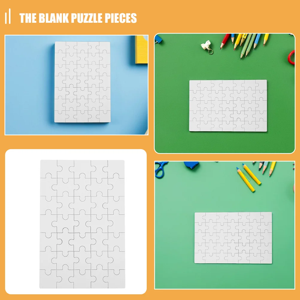 12 قطعة بانوراما فارغة التسامي الفراغات الأبيض Diy بها بنفسك نقل الحرارة الحرفية للأطفال لعبة تعليمية خشبية لغز قطع التسامي #3