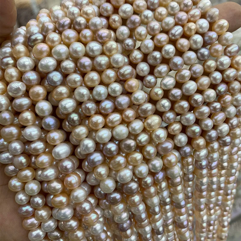 

-8mm colorful punched freshwater , semi-finished with slight imperfections, loose pearls