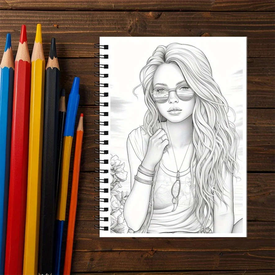 大人のヴィンテージぬりえブック - 8.3 x 11.2 インチ、22 ページ。 リラックスやホリデーギフト、新学期のサプライズに最適です。