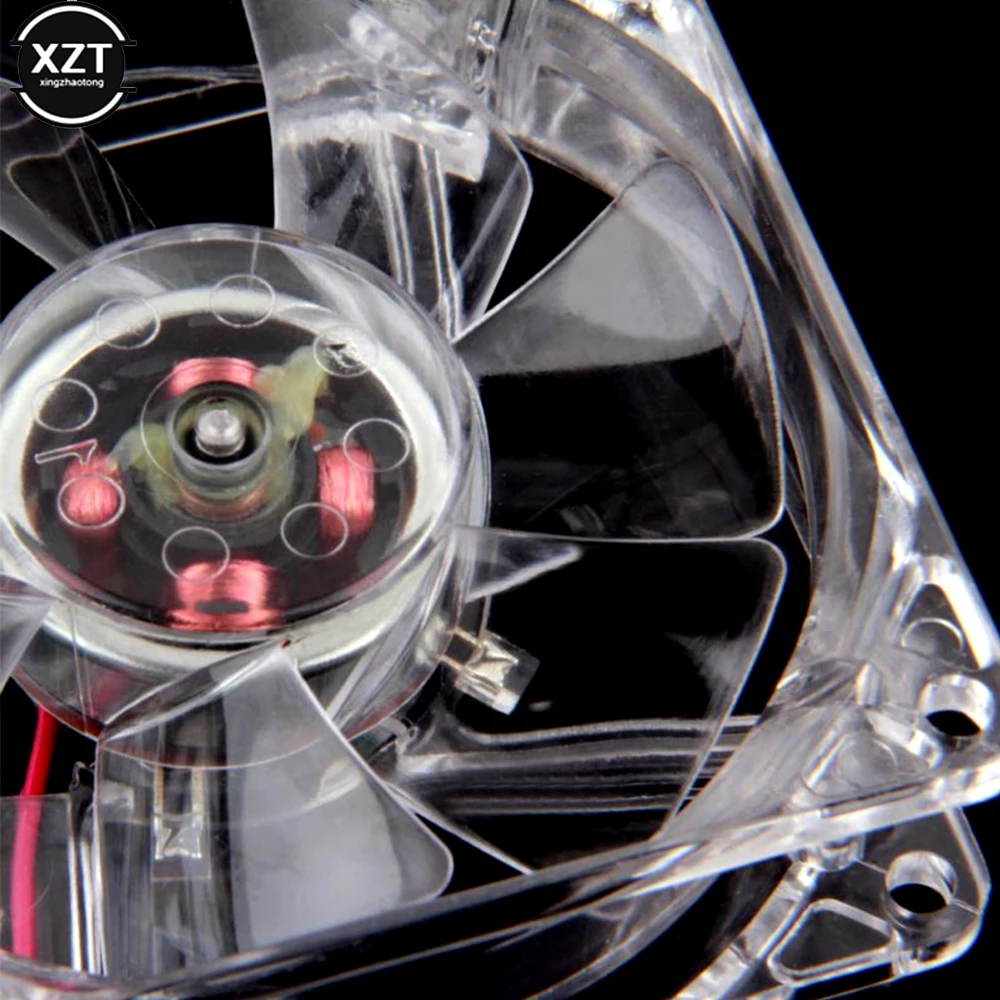 คอมพิวเตอร์ PC พัดลม CPU พัดลมทำความเย็น80มม. พร้อมไฟ LED สีฟ้า8025 8ซม. เงียบ DC 12V LED แชสซีส่องสว่างโมเล็กซ์พัดลมเสียบตามแนวแกน4D