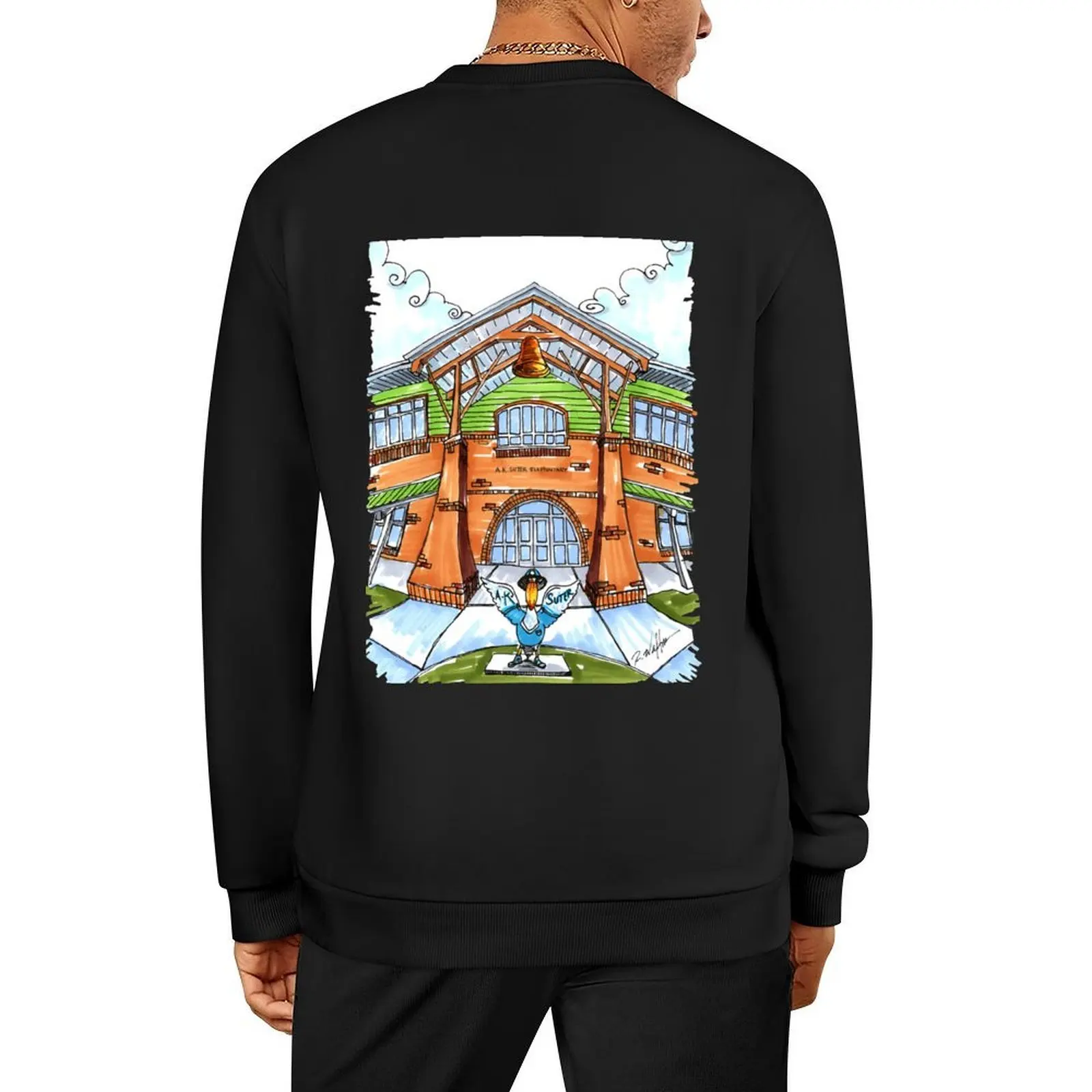 

A.K. Suter Elementary - Watercolor Painting Pullover men clothes male clothes tracksuits clothes for men men's sweatshirts