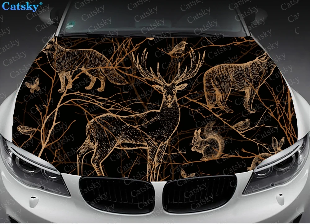 

Wolf animal wolf king Car hood wrap lion decal, bonnet vinyl sticker, full color graphic decal, CUSTOM made to Fit Any Car