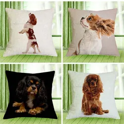 Funda de almohada Cavalier King Charles Spaniel, 45x45cm, para dormitorio, sofá, decoración del hogar