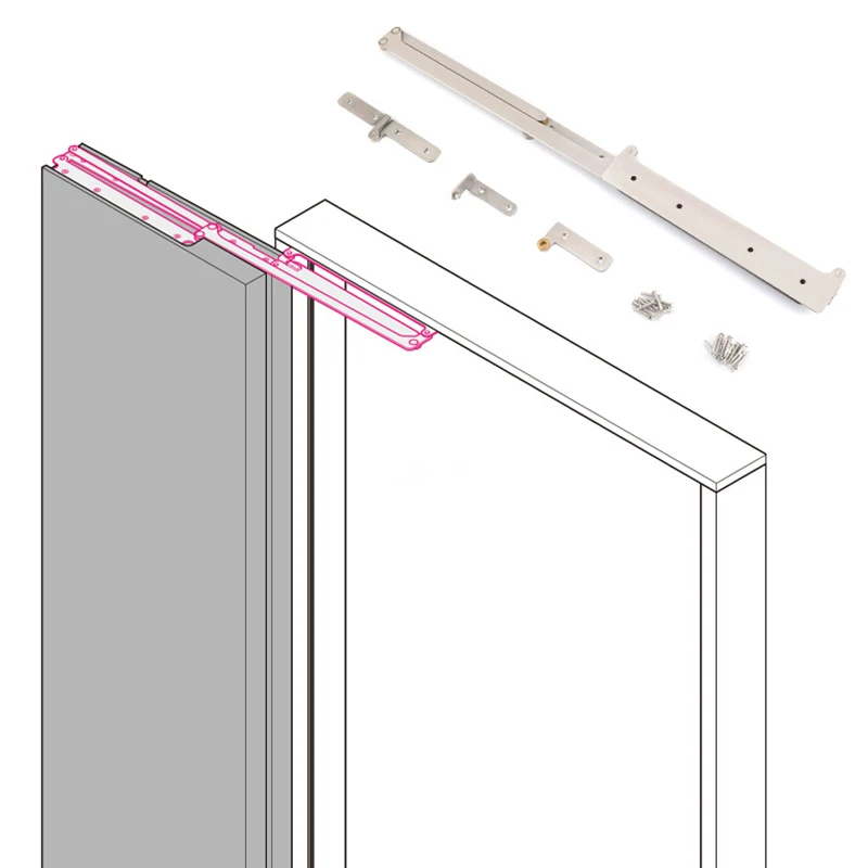Edelstahl-Holz-Set, Schaukel, doppeltes Bi-Fold-System, Compack-Set, Falttür-Hardware, Schaukelbeschläge, 180-Grad-Bifold