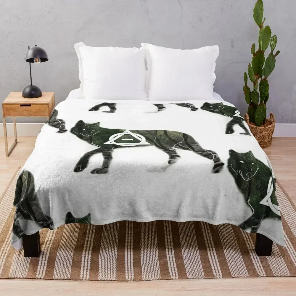 Otherkin - Wolf Therian Throw Blanket Wrinkle Resistant Lightweight Blanket