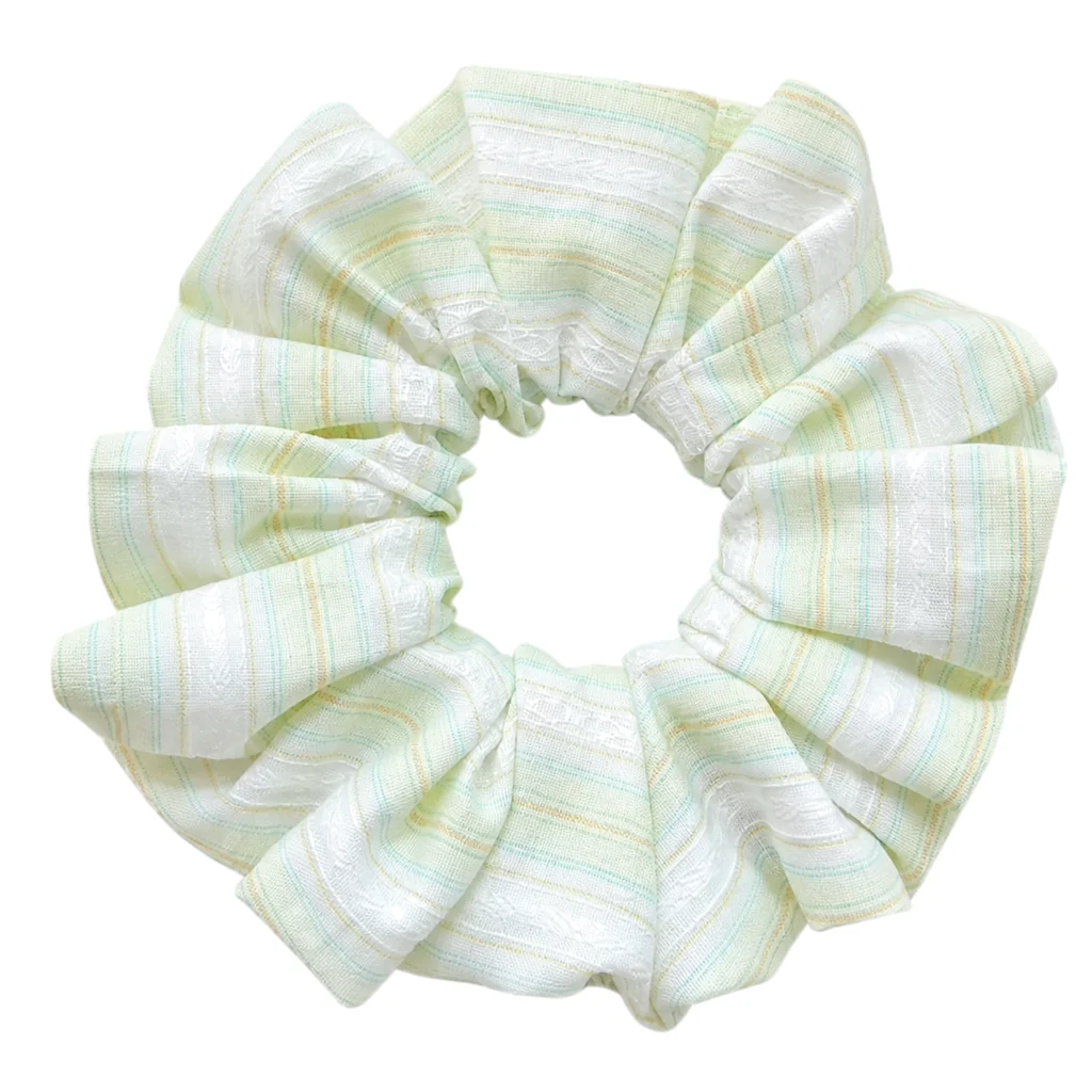 XYPP-76 Handmade Pattern Single-Layer Scrunchie Handmade Elastic Hair Tie for Ponytail and Bun, Soft Gathered Hair