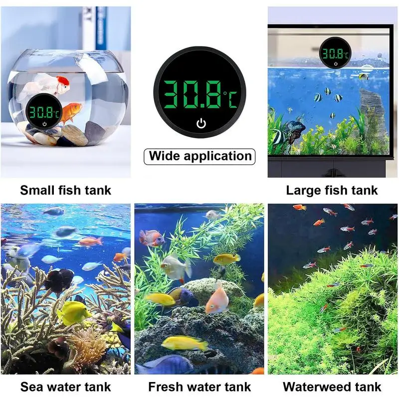 Termómetros de acuario de precisión, diseño de pantalla Digital, medición de temperatura de Acuario, accesorios de pecera, tanque portátil