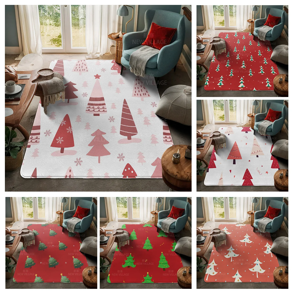 House entrance carpet Home door mat Living Room Bath Foot bathroom non-slip water absorption rugs bath Merry Christmas winter