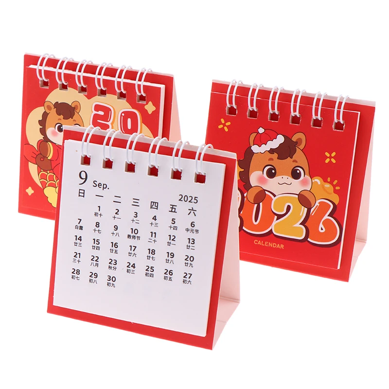 2026 لطيف كابيبارا الحصان تقويم مكتبي صغير محمول لفائف التقويم الكتب بناتي القلب إدارة الوقت مكتب الزينة #5