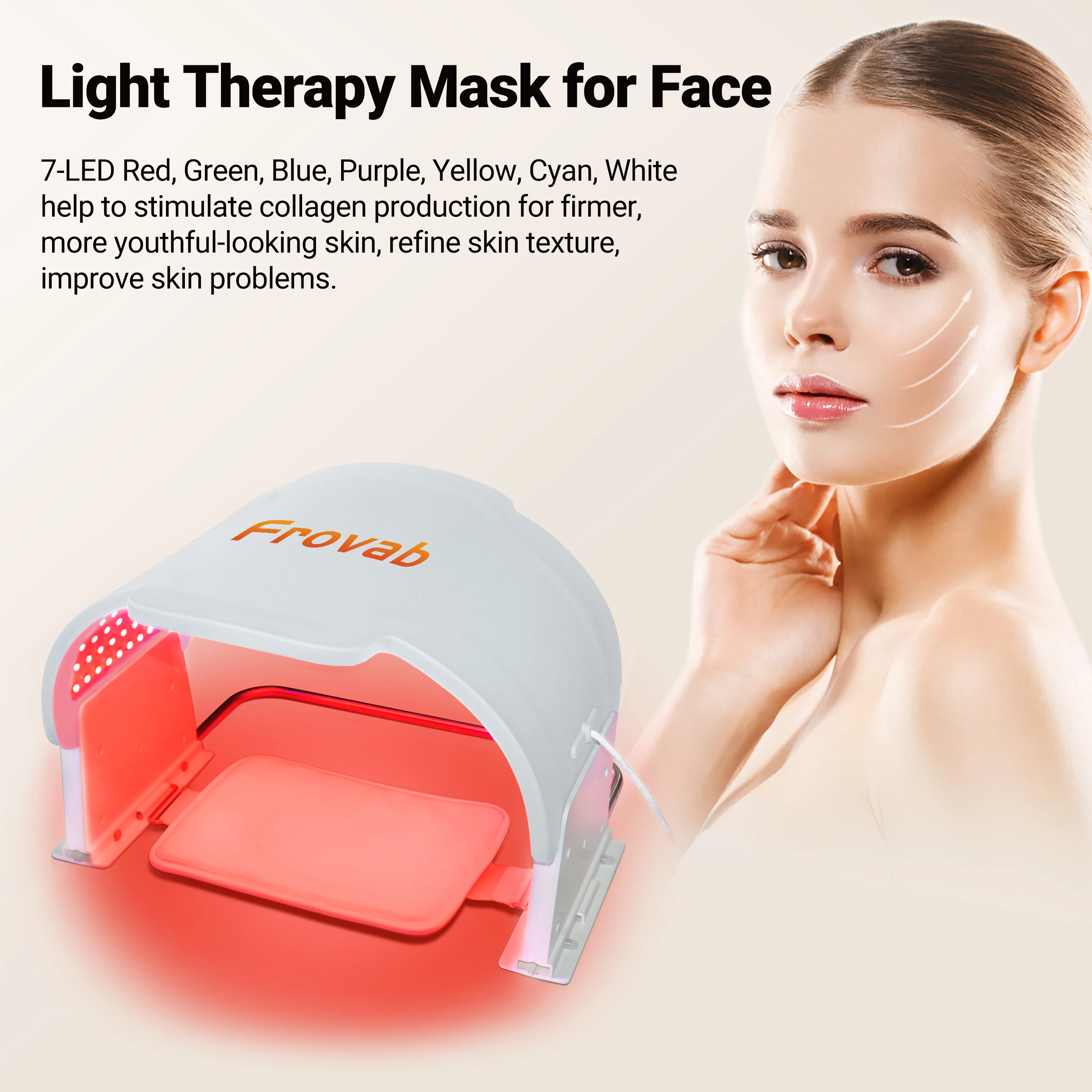 Foldable LED Phototherapy Mask LED Masker Therapy LED Photon LED Therapy 360 Beads Reduce Inflammation Redness Facial Devices