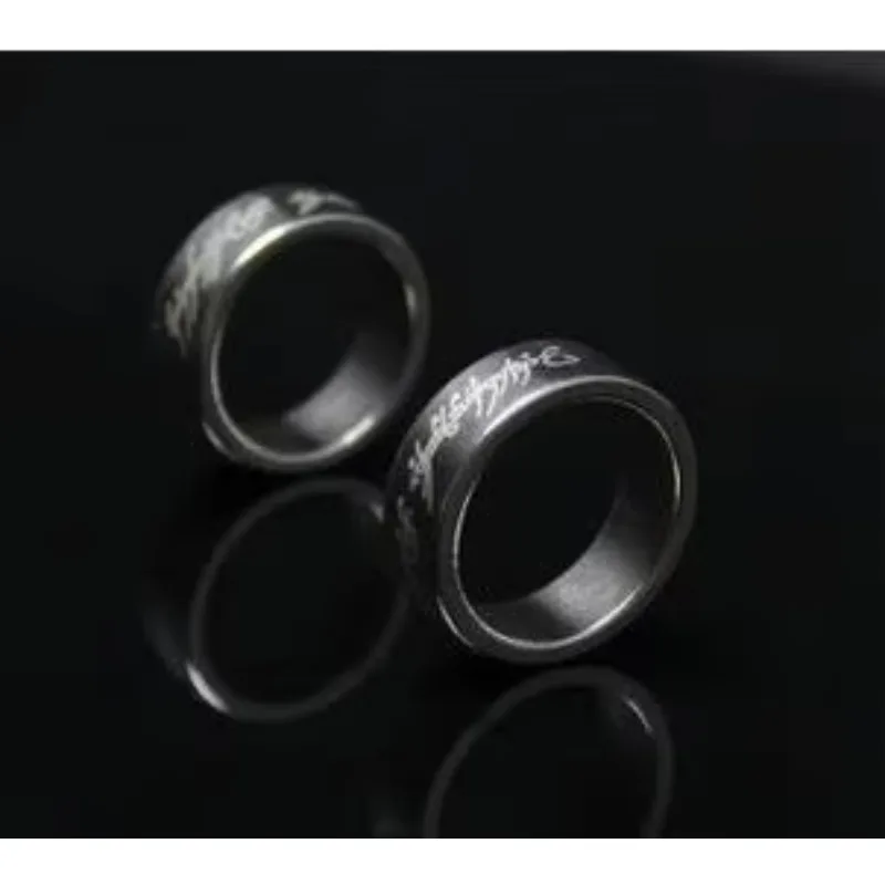 Wholesale 5pcs Magnetic Ring With Ancient Letter (Silver) Stage Magic Close-Up Magic Props Illusions Magia Tricks Accessories