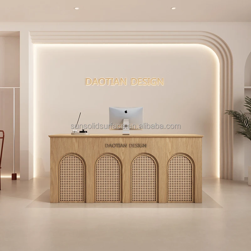 custom.Solid Surface Modern Coffee Shop bar Counter Desk Extendable Customization Height Features  Easy to Clean