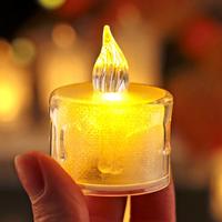 24Pcs Electronic Candle Light Ornamental Night Illumination Mini LED Candle Lamp Party Prop Confession Prayer Church