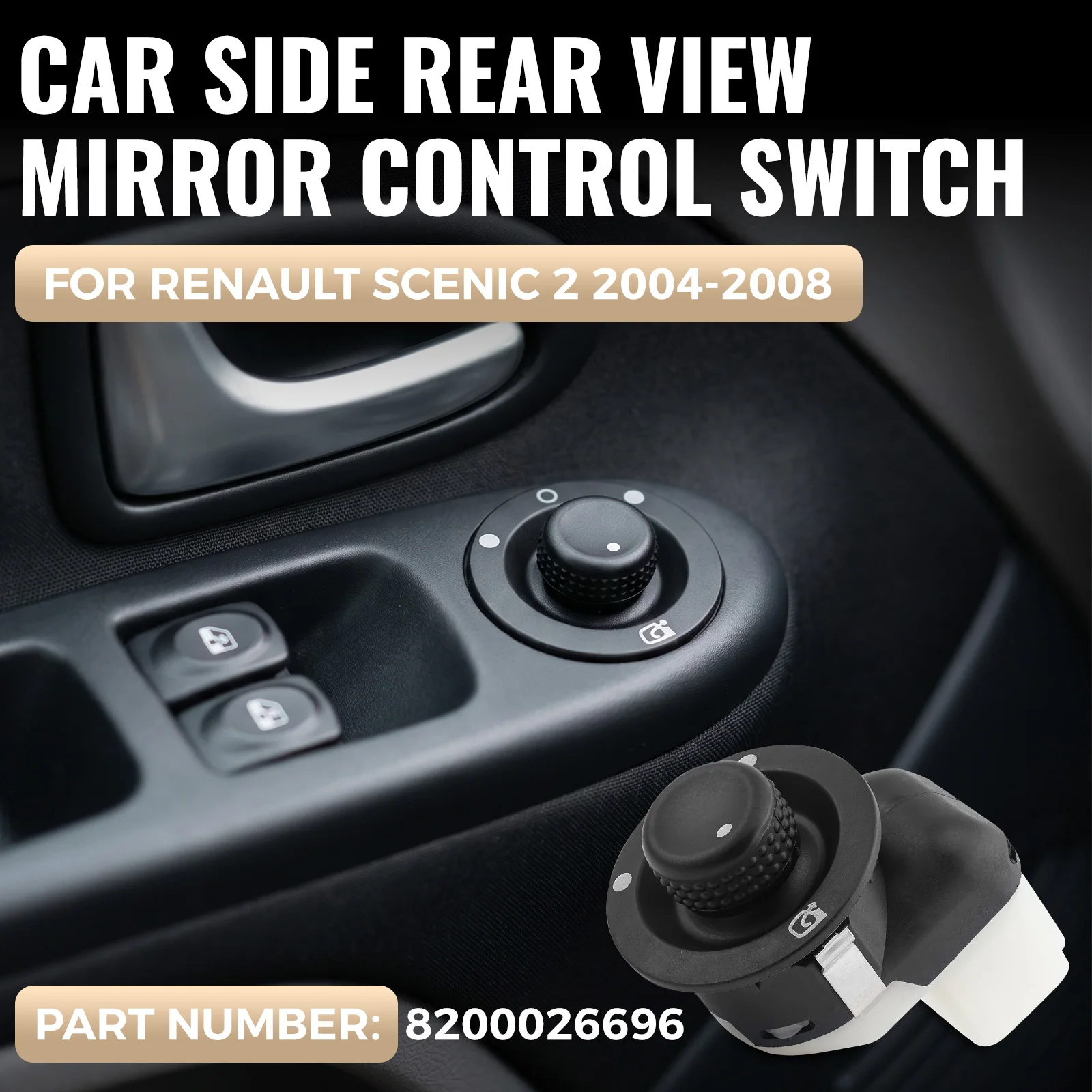 

8200026696 Adjustment Switch Button Mirror for Renault Scenic 2 2004 2005 2006 2007 2008 Left Hand Drive