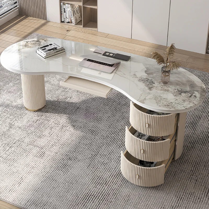 Italian light luxury boss desk simple rock slab desk study writing desk beauty salon medical beauty  reception table