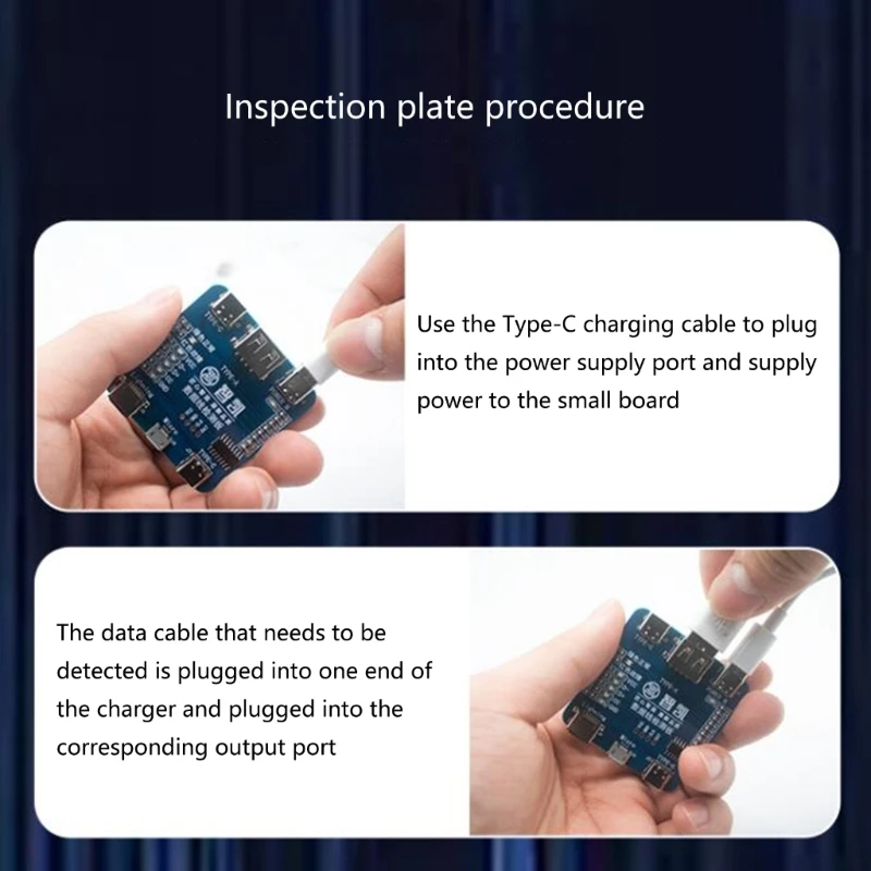 USB Cable Tester, Dados Fio Teste Fixture- Precise Tipo-C/IOS/Micro-USB Cabo USB Triad- Tester